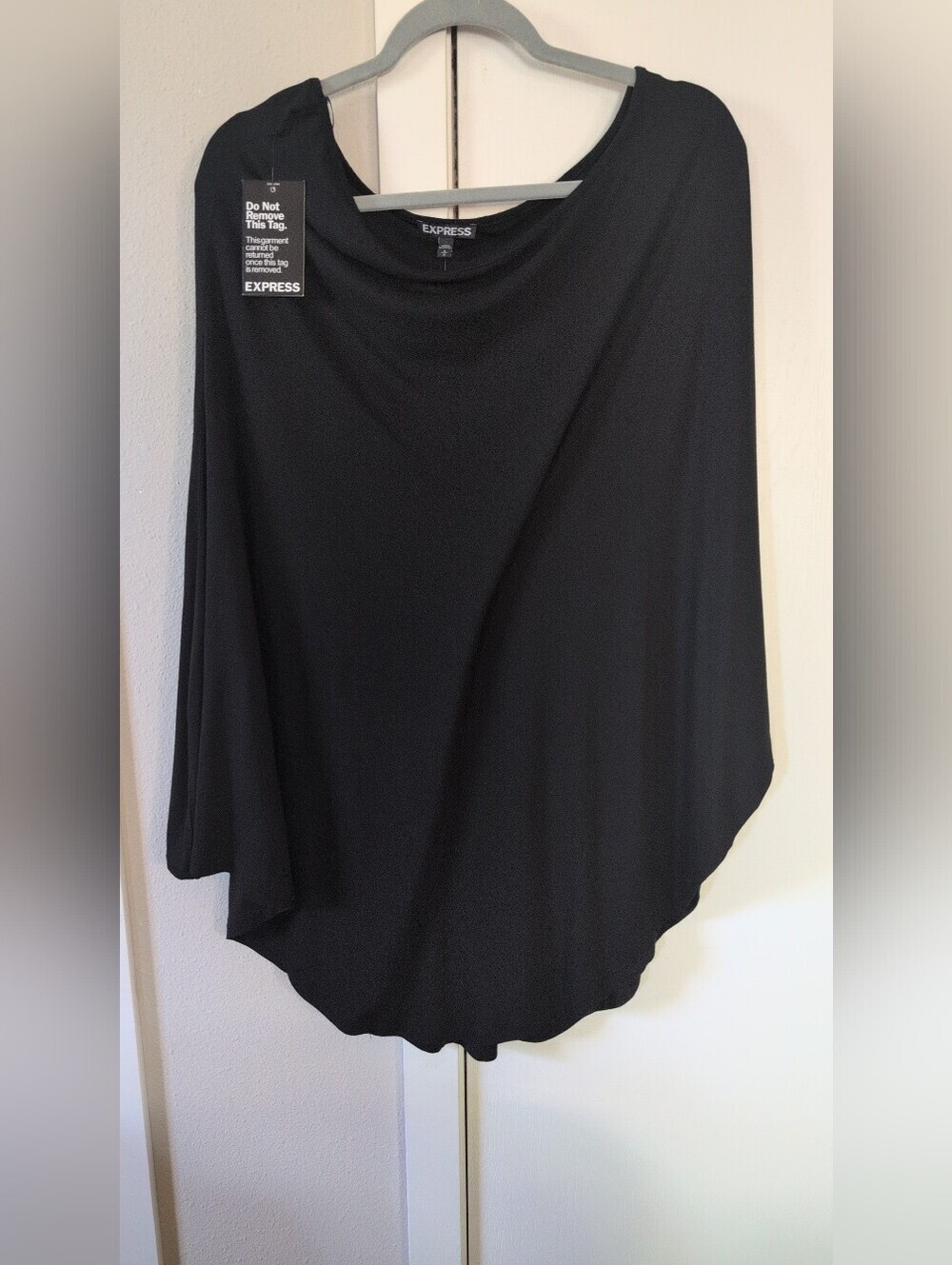 Express Black Asymmetric Poncho Top